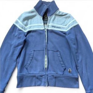 Vintage 2000s Abercrombie & Fitch Y2K Track Jacket Blue Distressed Grunge M